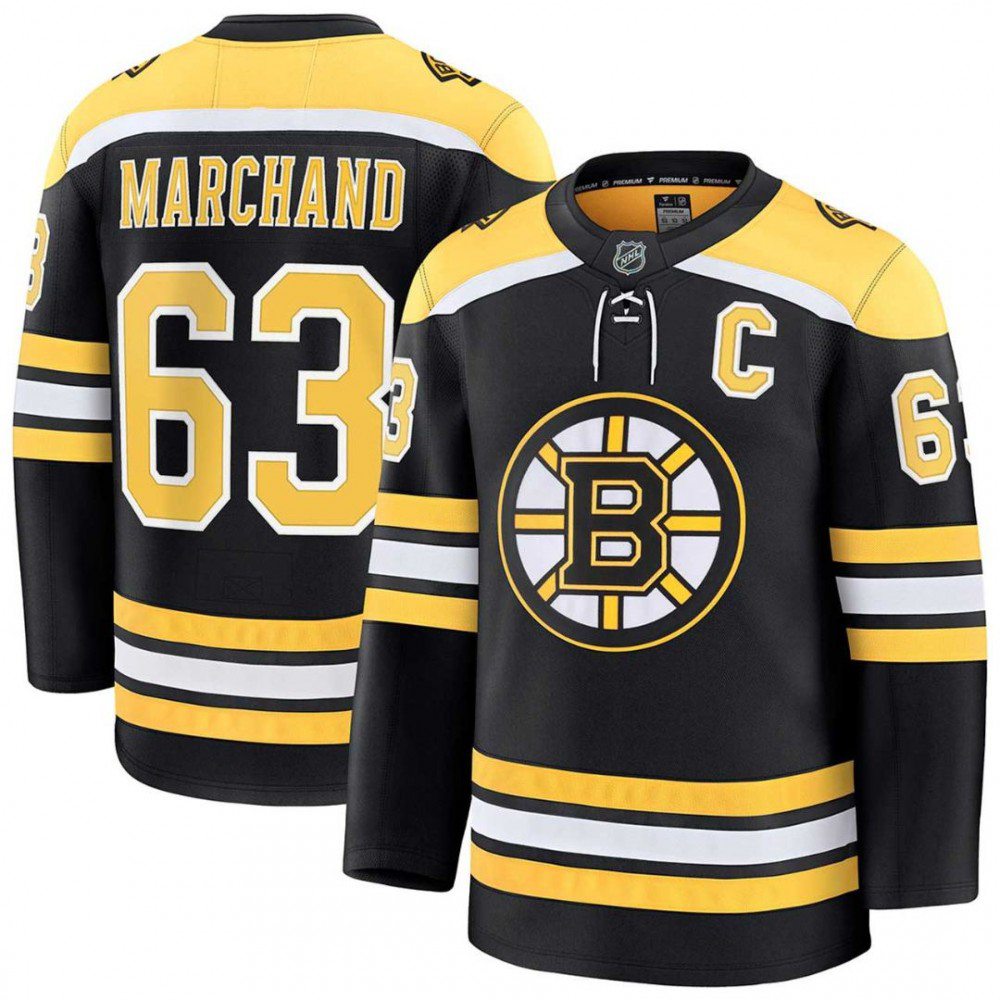 Brad Marchand Boston Bruins Black Home Premium Jersey-Pro Kit Vault | Brand New 26/27 Sports Jerseys